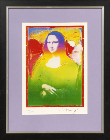 Peter Max (American, b. 1937): Peter Max (American, b. 1937) "Mona Lisa", color lithograph, numbered in pencil "478/500", signed in pencil lower right "Max", sight 15" x 10-1/2". Glazed, matted and presented in a contemporary eboni