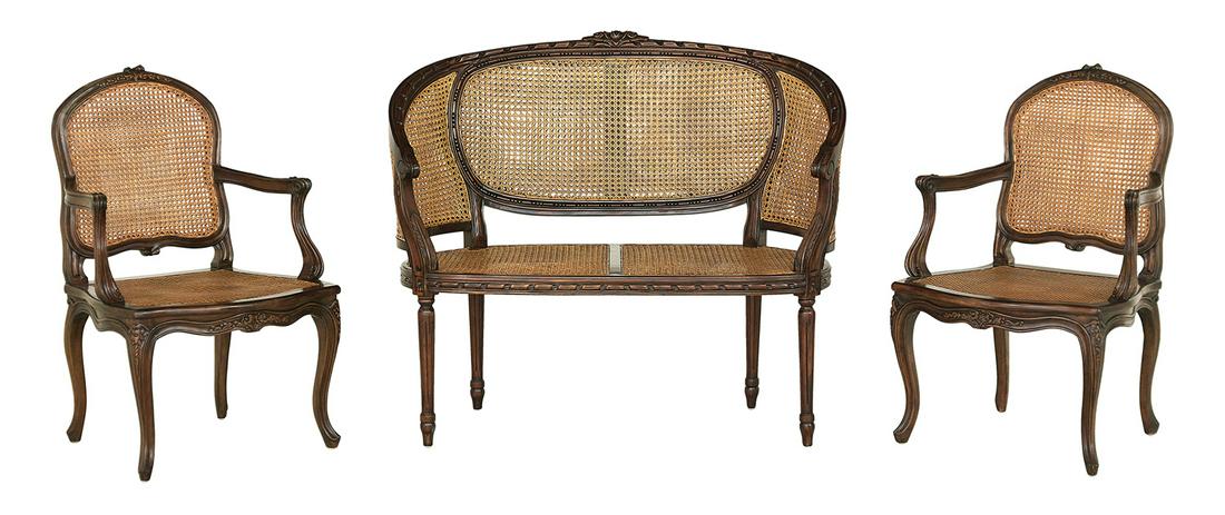 Provincial Louis XV-Style Fruitwood Parlor Suite (1 of 1)