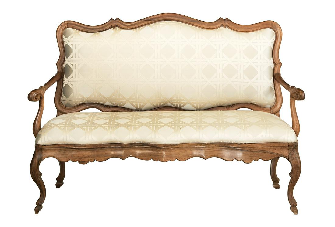 Italian Provincial Fruitwood Settee (1 of 3)