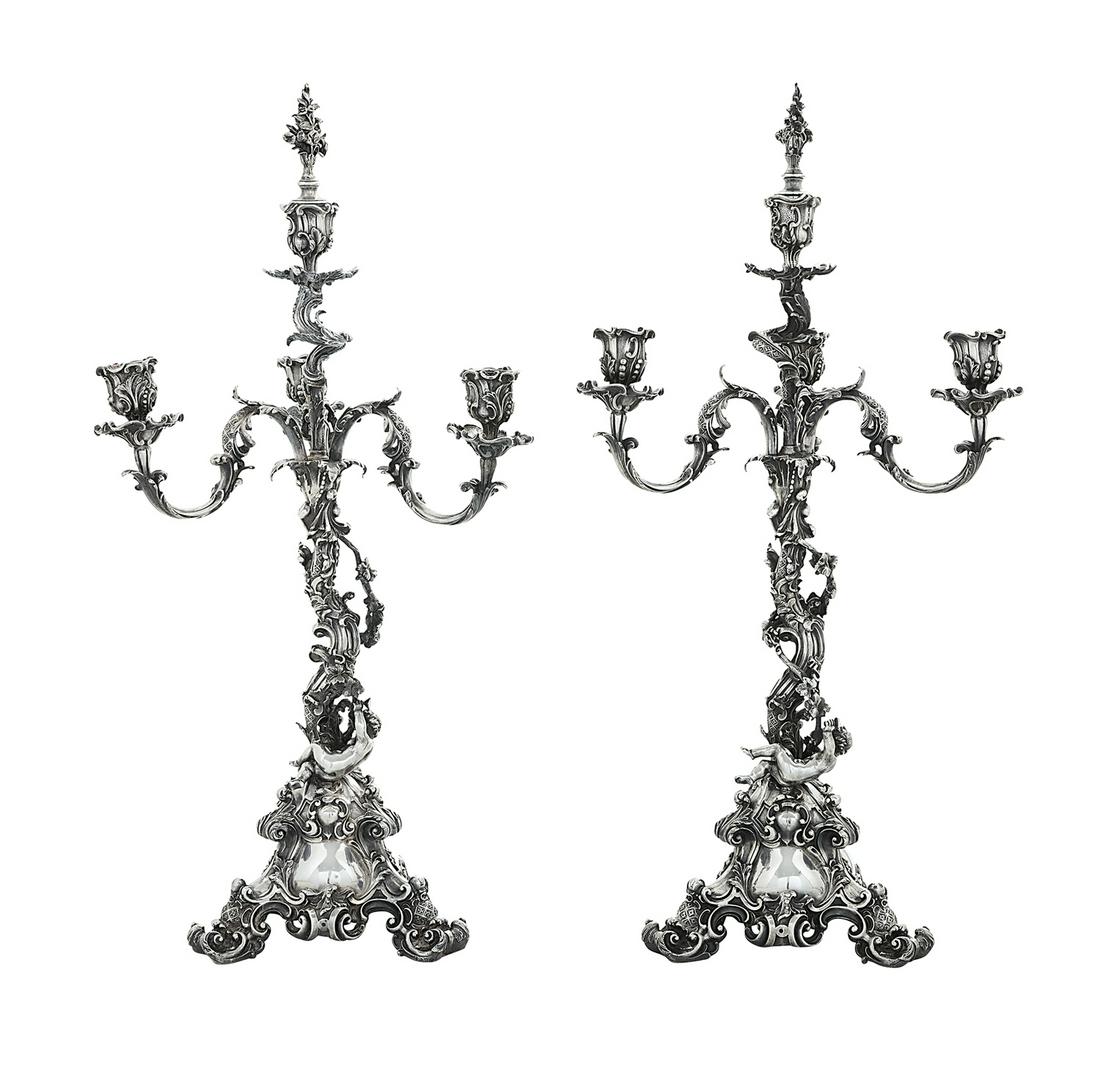 Pair of Elkington & Co. Silverplate Candelabra (1 of 7)