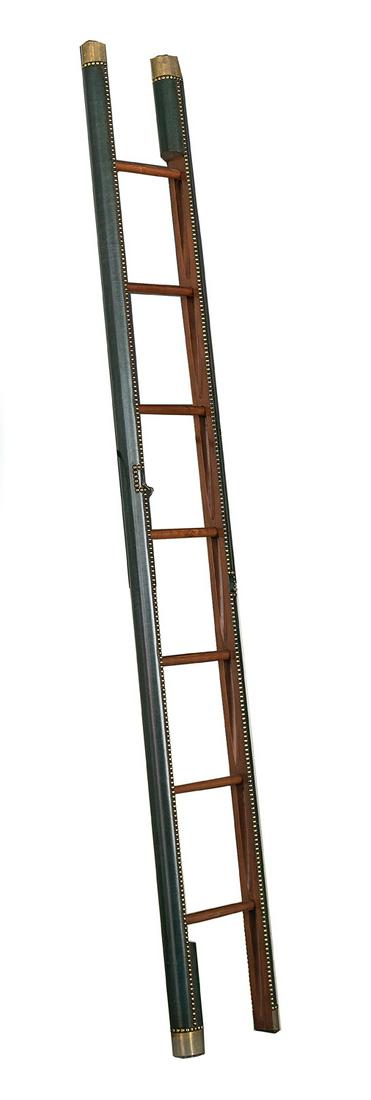 Regency-Style Leather-Clad Library Ladder (1 of 1)
