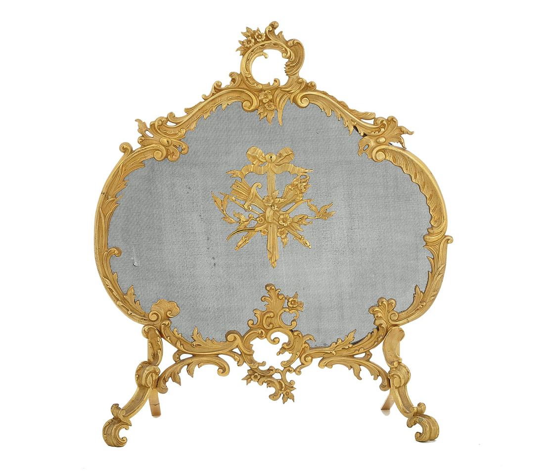 French Gilt-Bronze Firescreen in the Rococo Taste (1 of 2)