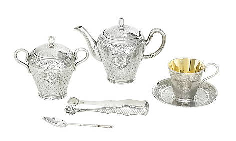 French Belle Epoque Cased Silver Tea Set for One (1 of 4)