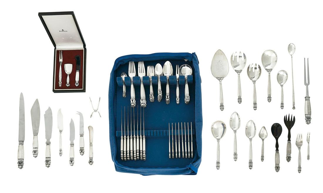 Georg Jensen "Acorn" Sterling Silver Flatware Set (1 of 3)