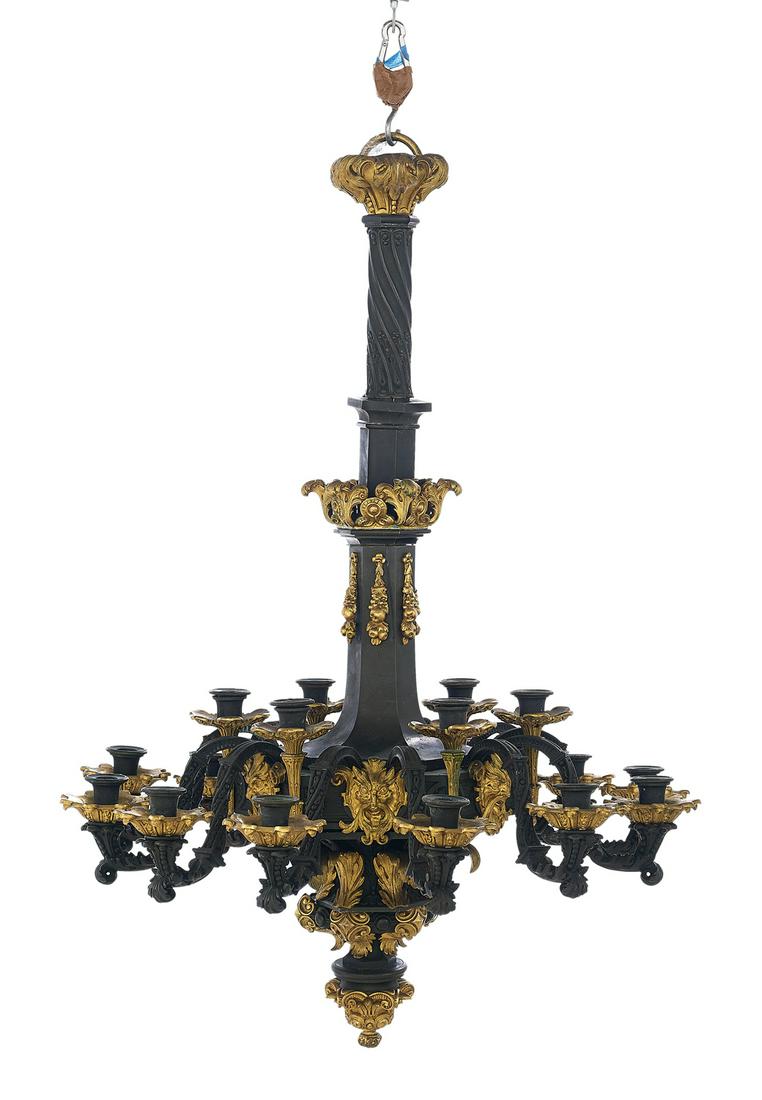 Louis-Philippe Bronze Dore et Patine Chandelier (1 of 1)