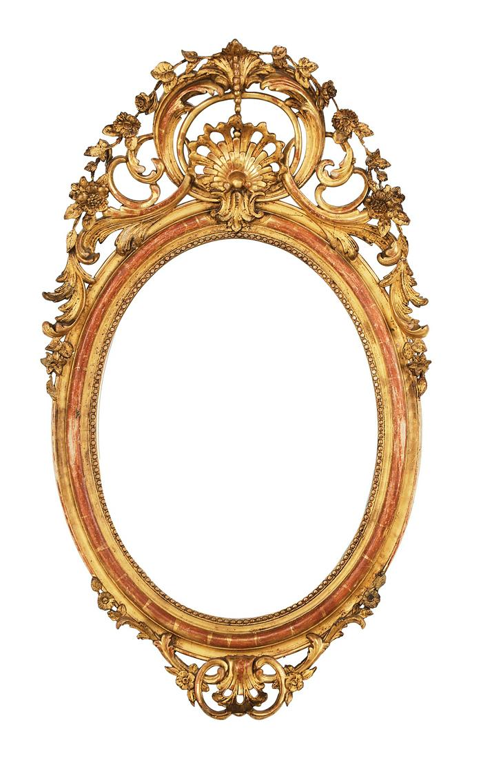French Giltwood Oval Mirror (1 of 2)