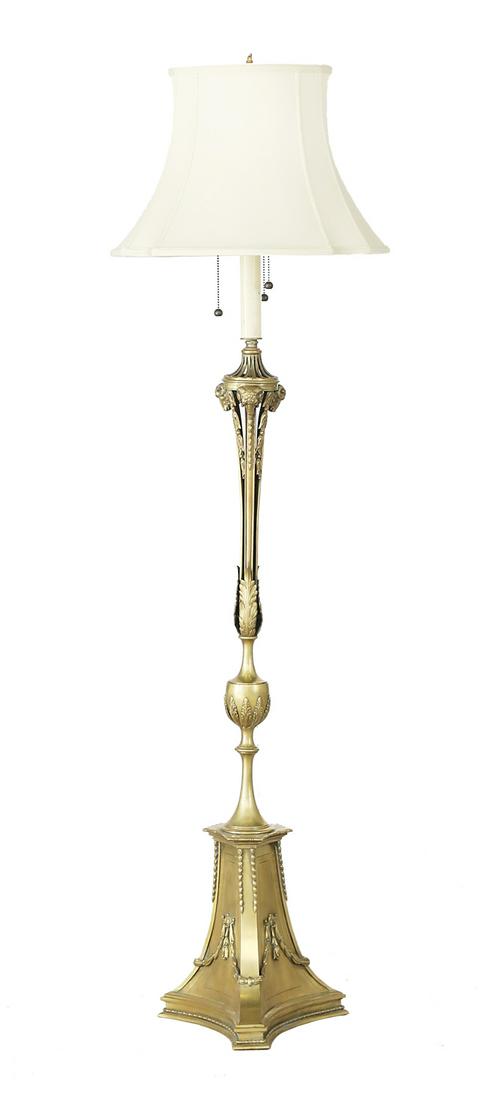 French Neoclassical-Style Bronze Floor Lamp (1 of 2)