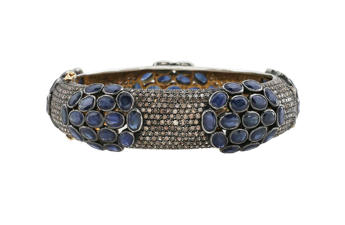 Sapphire and Diamond Bangle Bracelet (1 of 1)