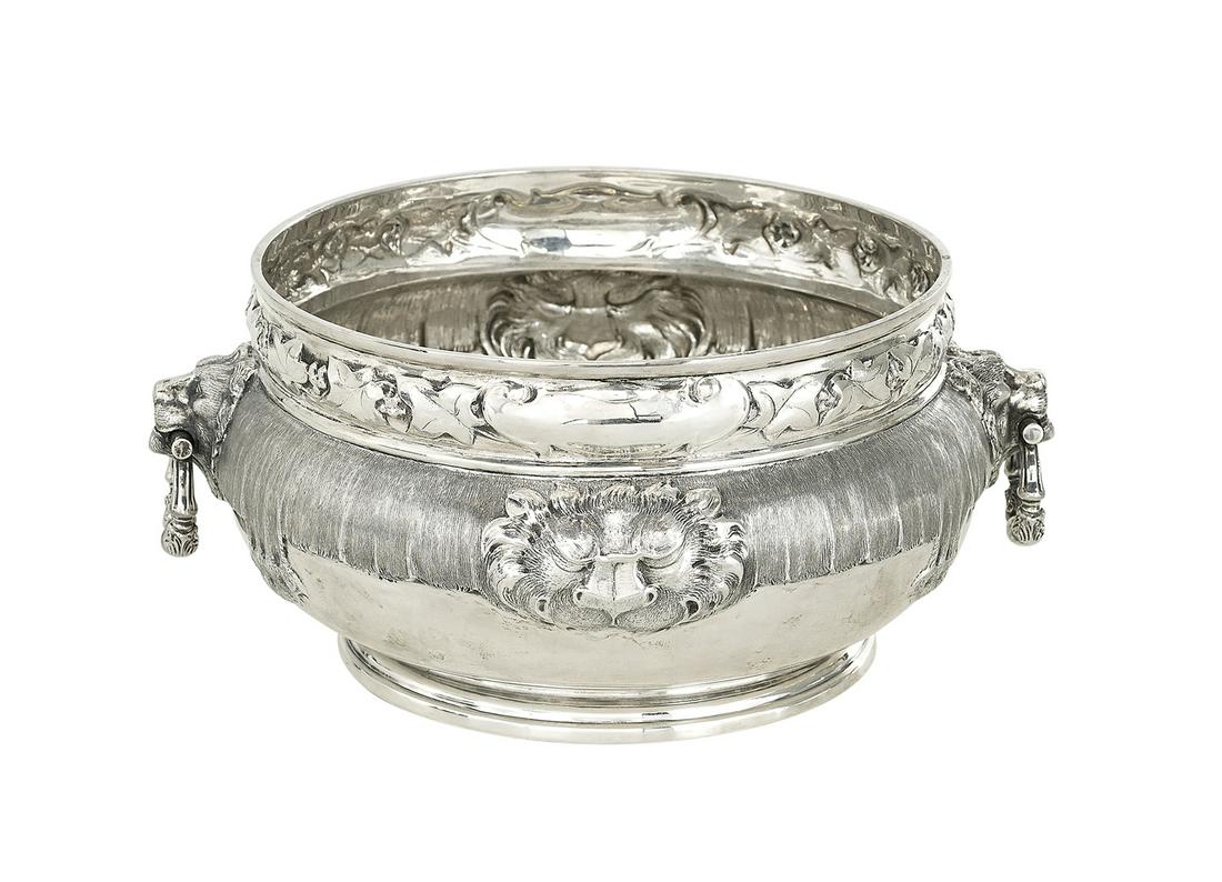 George V Sterling Silver "Lion's Pelt" Bowl (1 of 3)