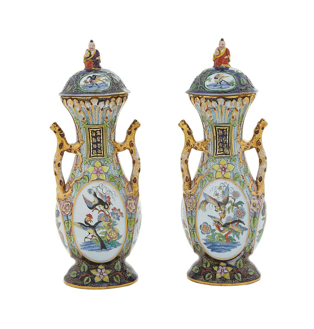 Pair of Exceptional Paris Porcelain Covered Vases (1 of 2)