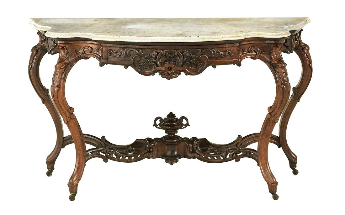 American Rococo Revival Marble-Top Console Table (1 of 2)