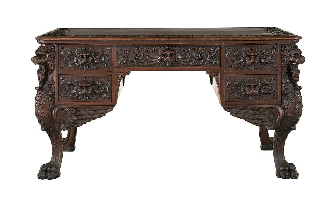 American Late Victorian Mahogany Writing Desk (1 of 6)