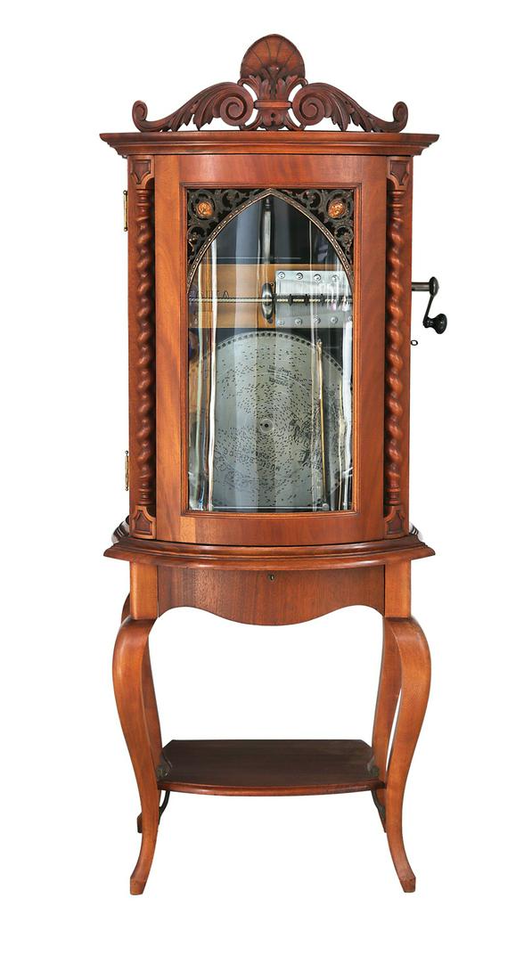 Regina Model 35 Mahogany Curved Glass Music Box (1 of 4)