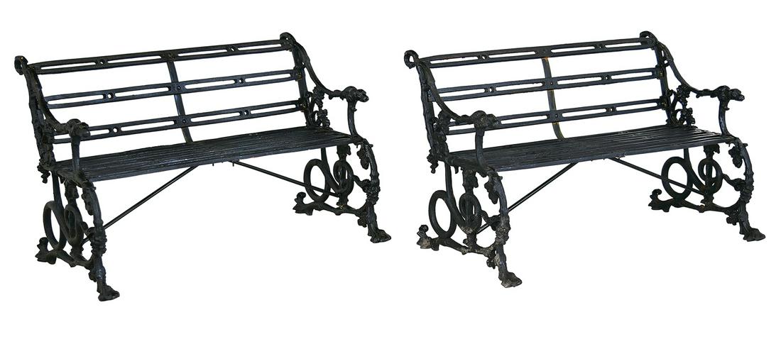 "Serpent and Grape" Cast Iron Garden Benches (1 of 1)
