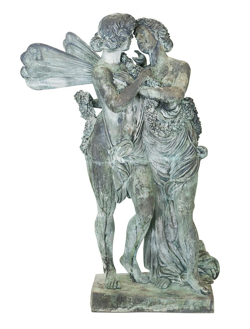 Bronze Garden Statue of Zephyr and Flora (1 of 2)