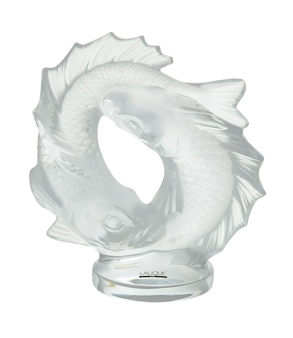Lalique Crystal Double Fish Sculpture (1 of 2)