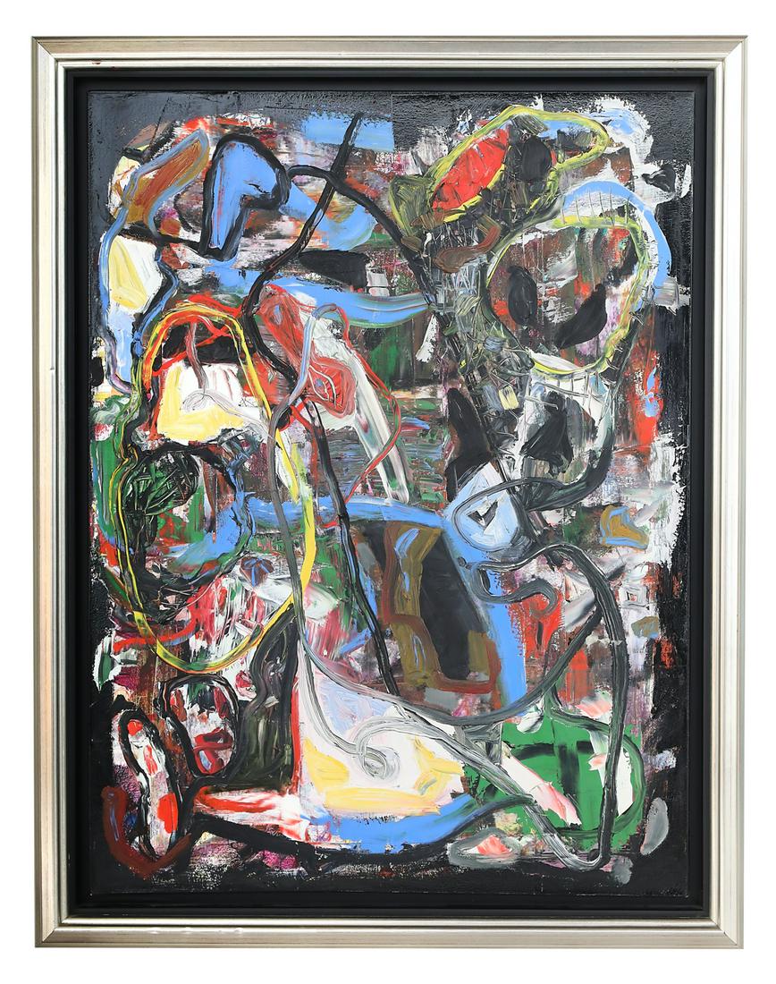 Dick Wray (American/Texas, 1933-2011): Dick Wray (American/Texas, 1933-2011) "Para Mi Amigo (For My Friend)", 2006 oil on canvas signed, titled and dated en verso. Framed. 40" x 30", framed 45-1/2" x 35-1/2" Provenance: Private collection,