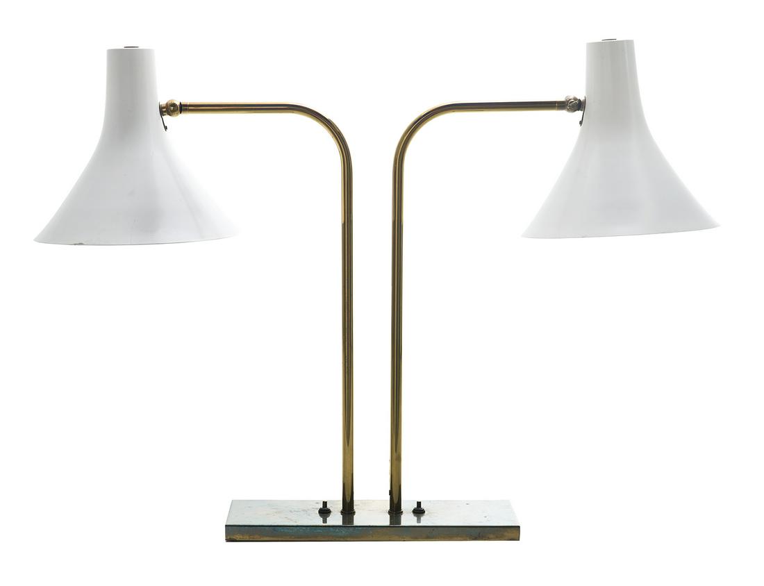 Greta von Nessen Brass Double Cone Lamp (1 of 1)