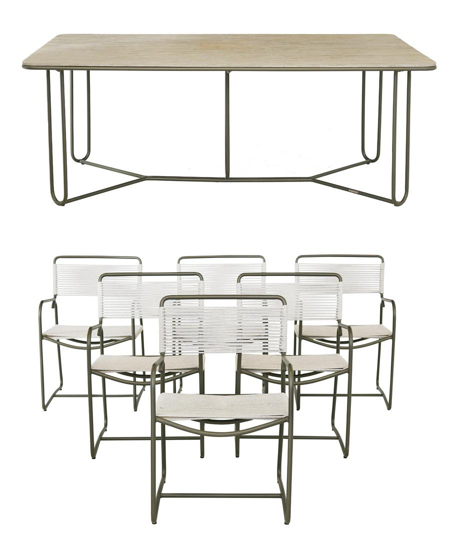 "Walter Lamb Aluminum Collection" Dining Suite (1 of 5)