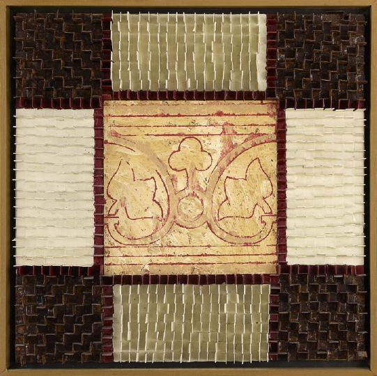 Fernando Velloso (Brazilian, Contemporary): Fernando Velloso (Brazilian, Contemporary) "Untitled", 2007, mixed media relief, acrylic, enamel, metal and wood, signed and dated on the reverse "Fernando M. Velloso 2007", overall 17" x 16-3/4". Fra