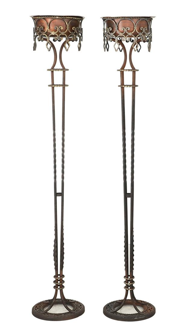 Pair of Spanish Revival-Style Plant Stands (1 of 1)