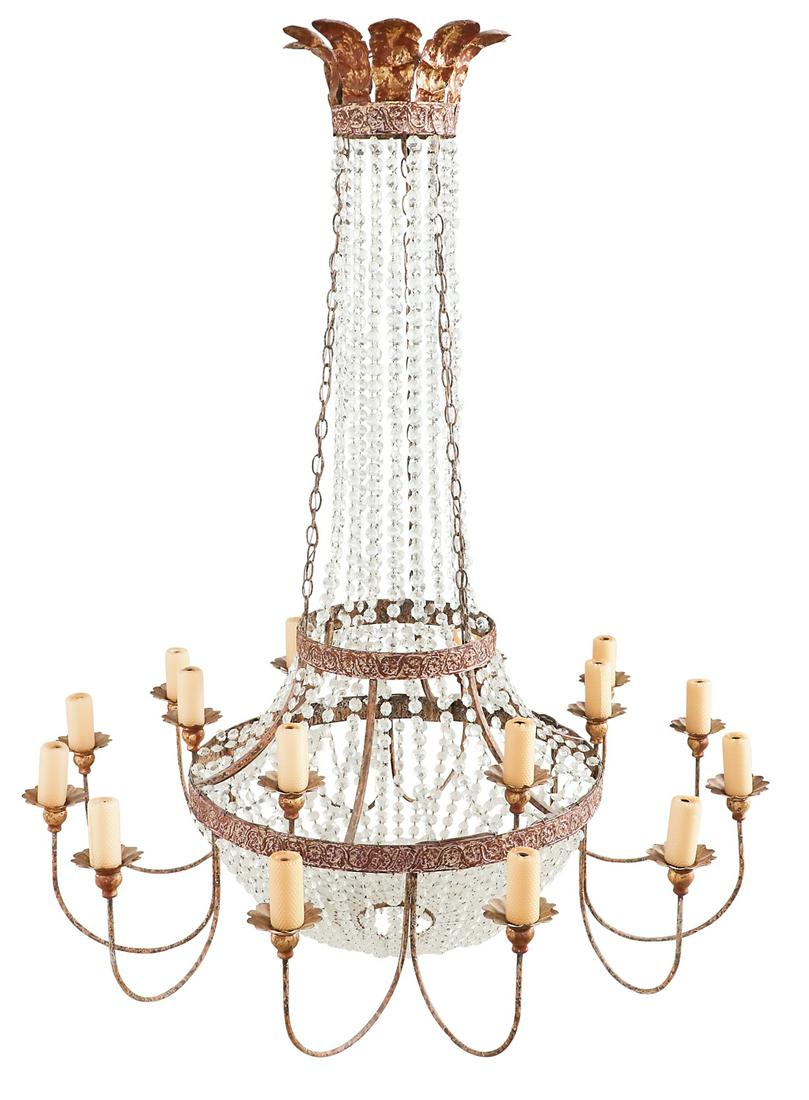 Large Empire-Style Iron and Crystal Chandelier (1 of 1)