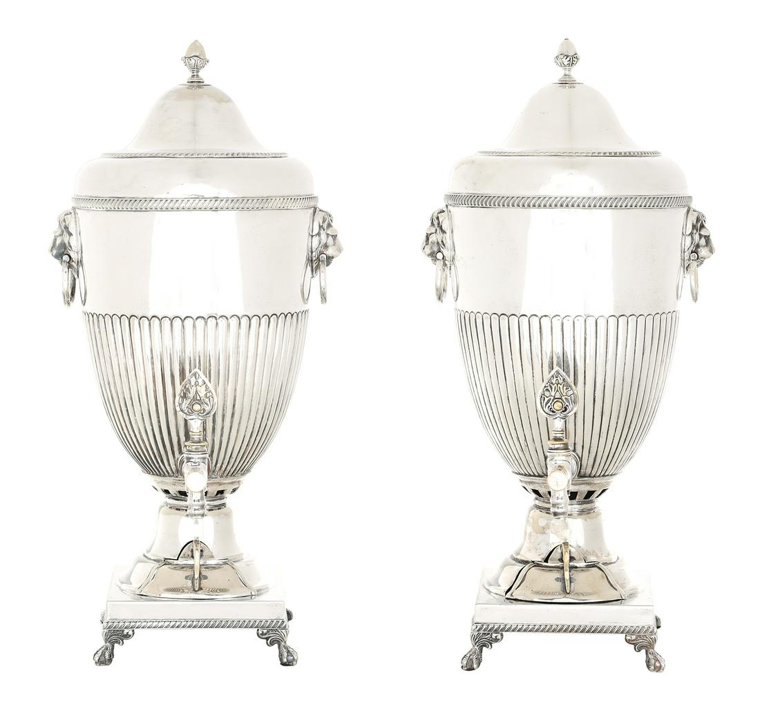 Large Pair of Silverplate Hot Water Urns (1 of 7)