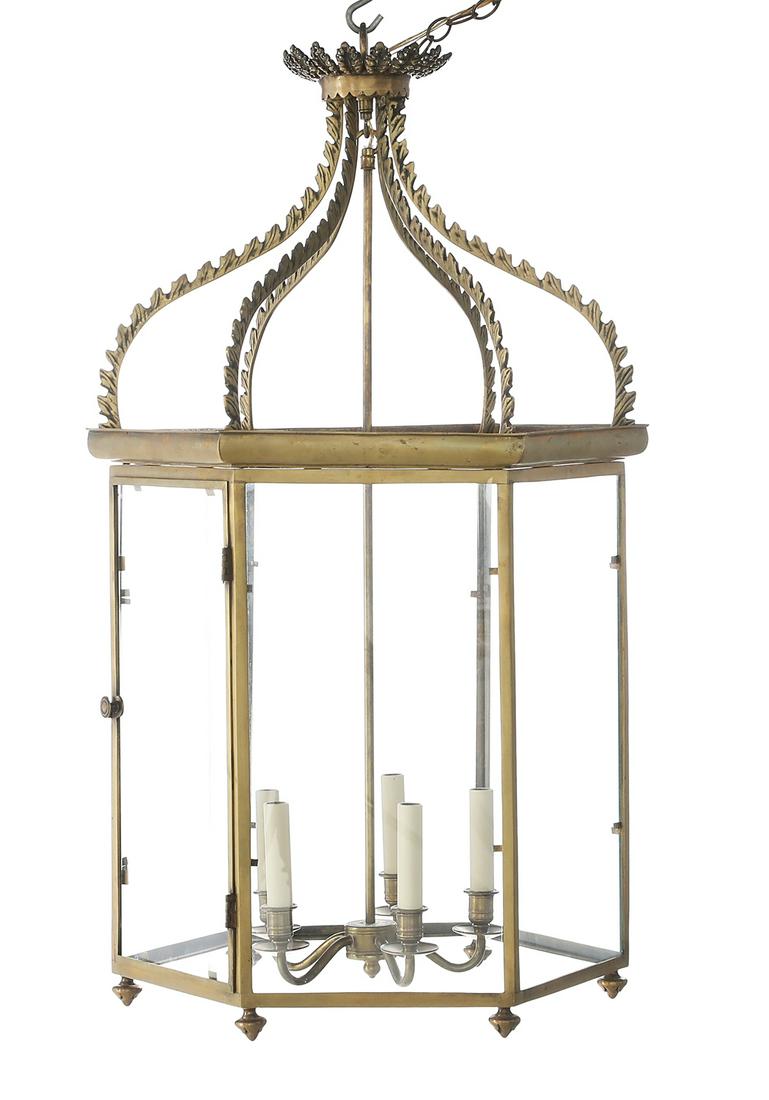 Georgian-Style Bronze and Glass Lantern (1 of 1)