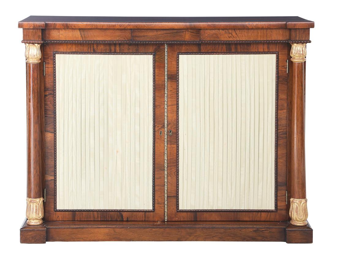 William IV Parcel-Gilt Rosewood Cabinet/Bookcase (1 of 3)