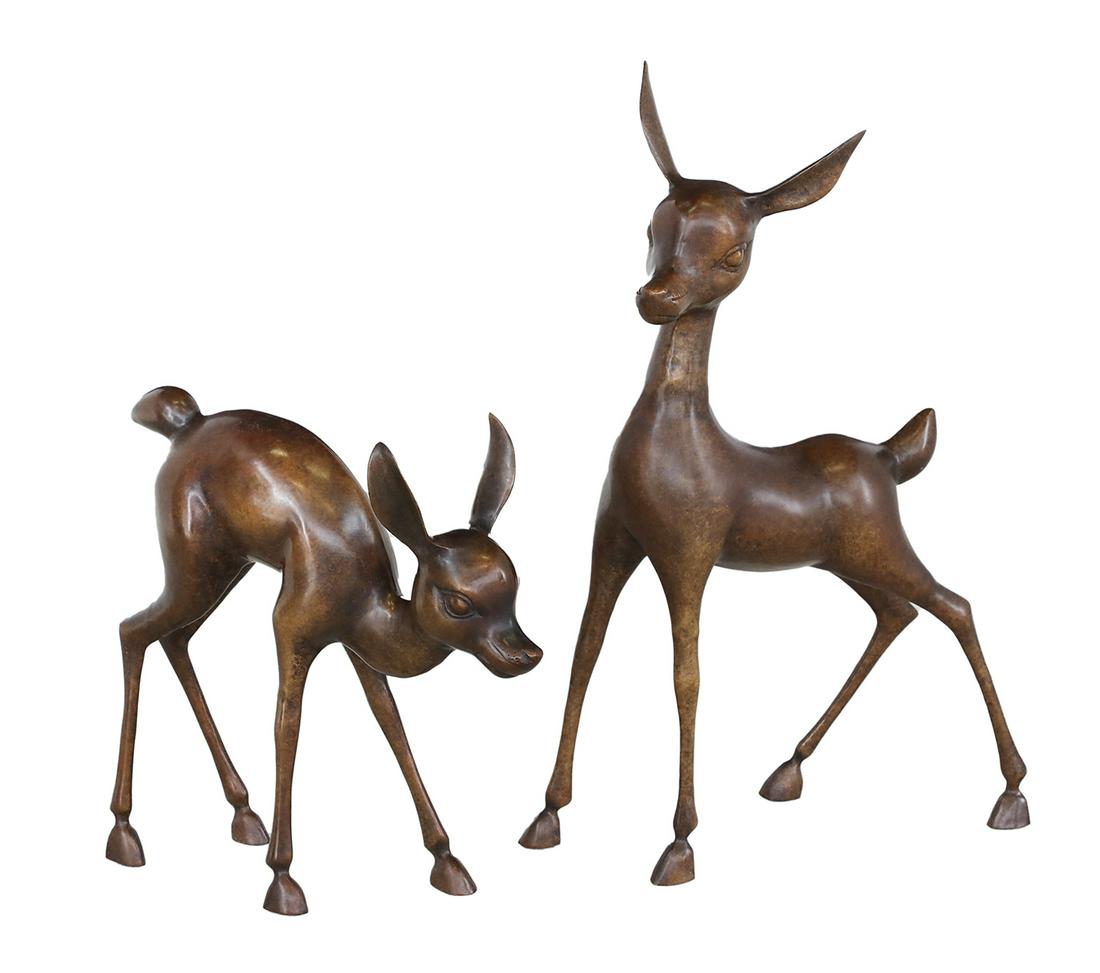 Pair of Mid-Century Bronze "Bambi" Sculptures (1 of 2)