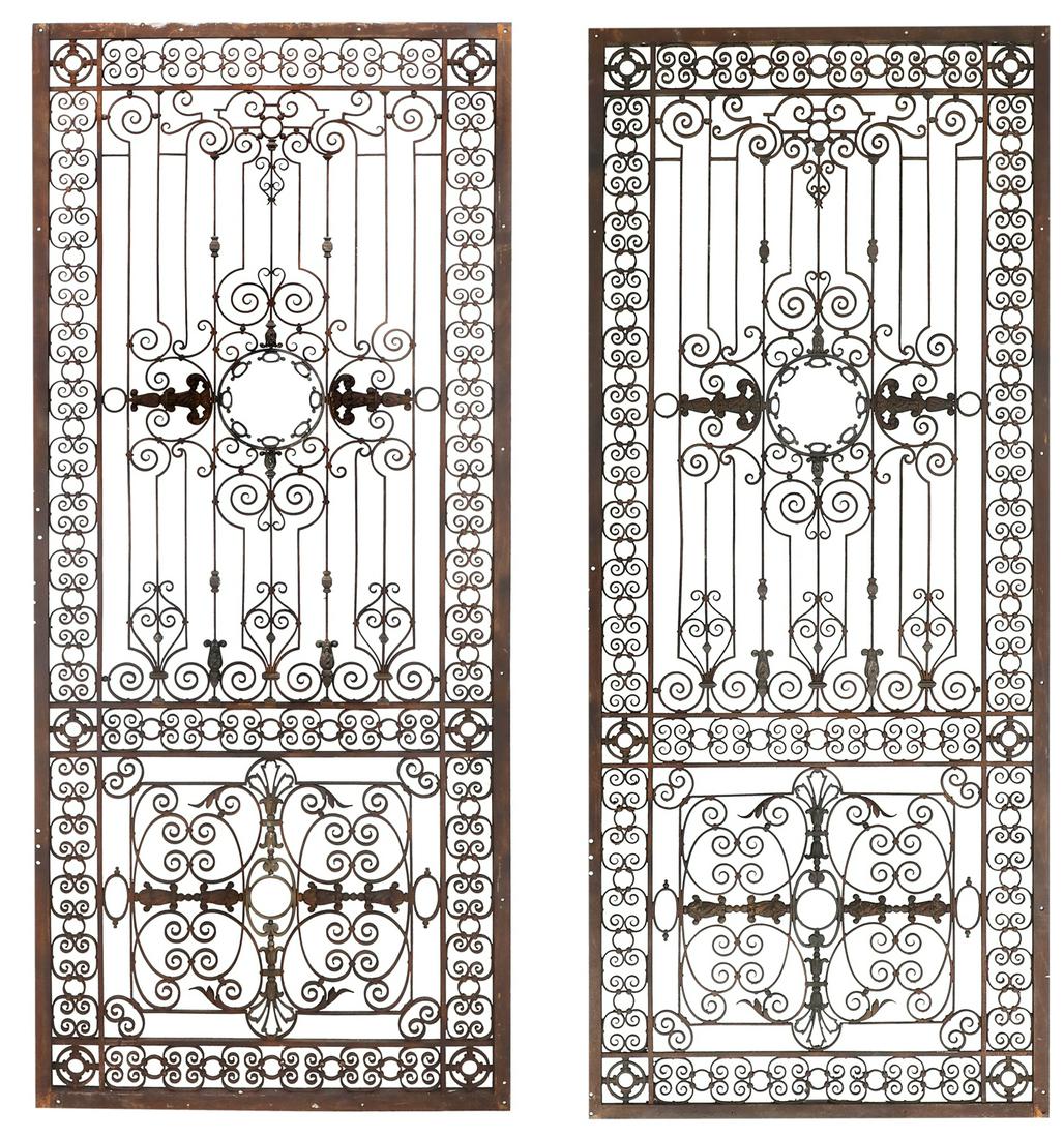 Large Pair of French Iron and Bronze Gates (1 of 3)