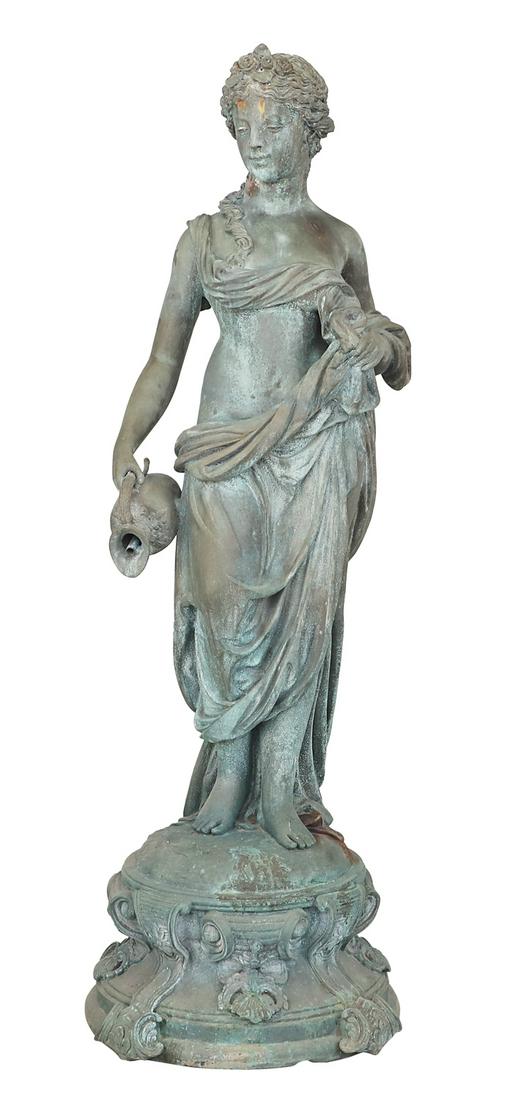 Cast Bronze Figural Garden Fountain (1 of 4)