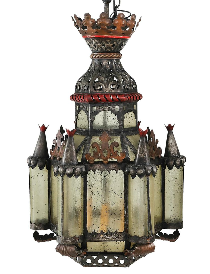 Moroccan Painted Tole Chandelier (1 of 1)
