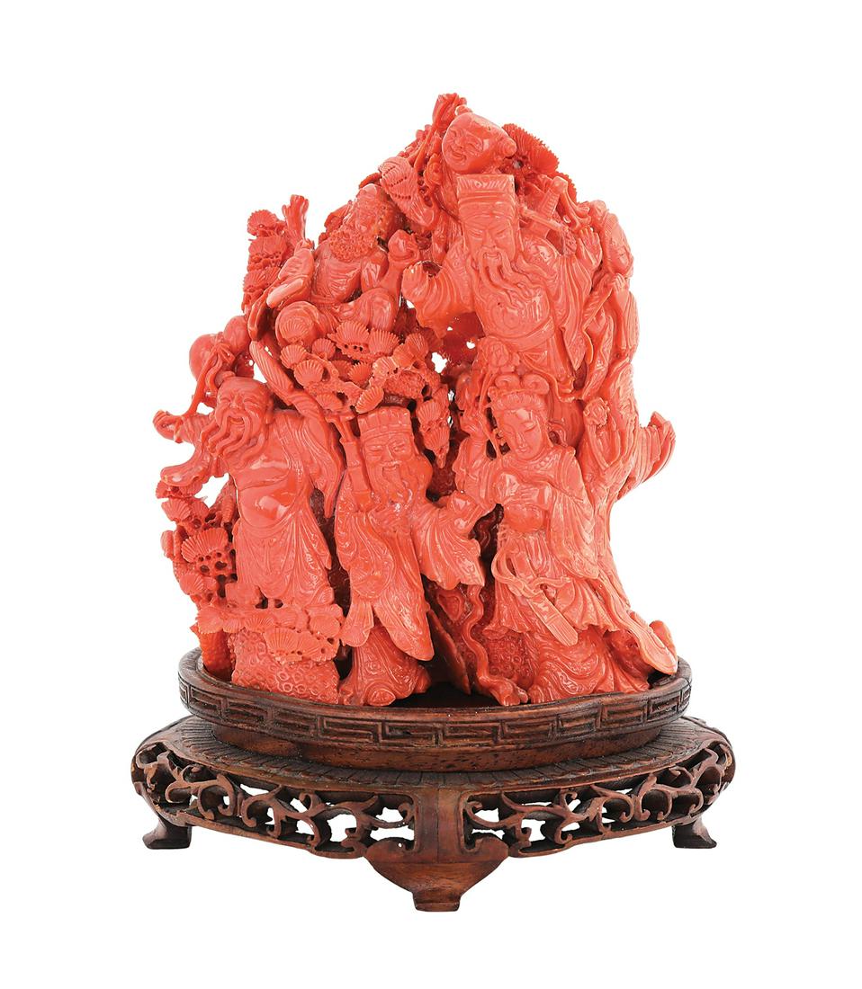 Fine Chinese Coral Carving on Stand (1 of 5)
