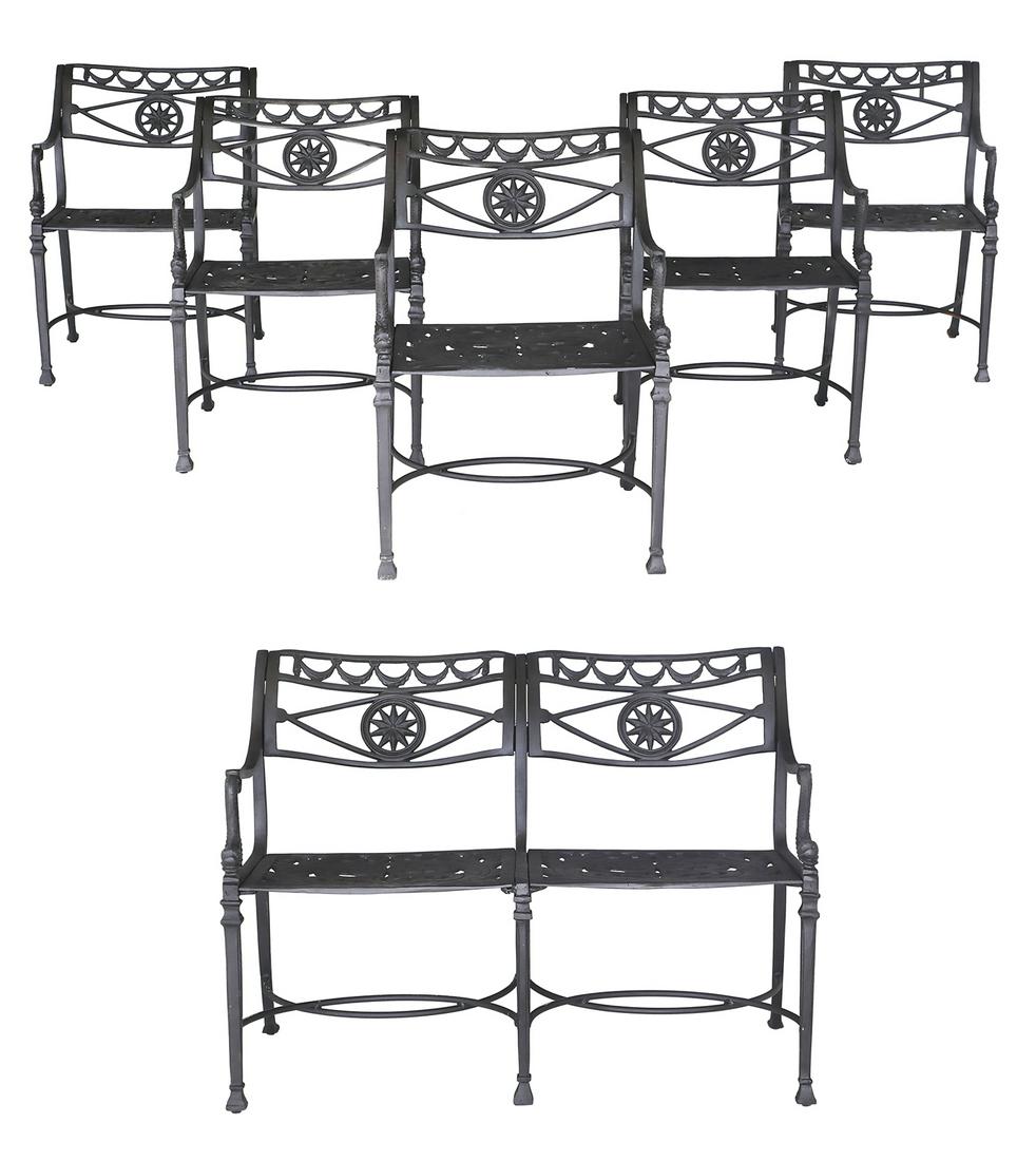 Six-Piece Suite of Cast Aluminum Garden Furniture (1 of 5)