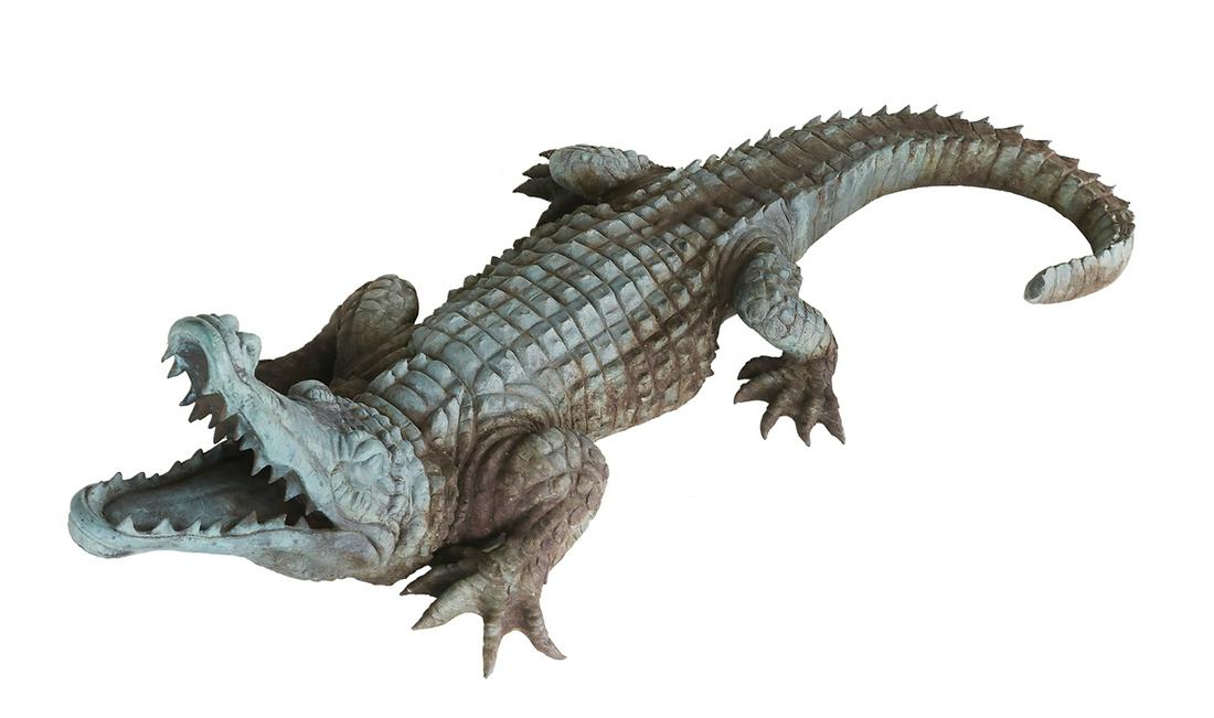 Patinated Bronze Crocodile Fountain (1 of 5)