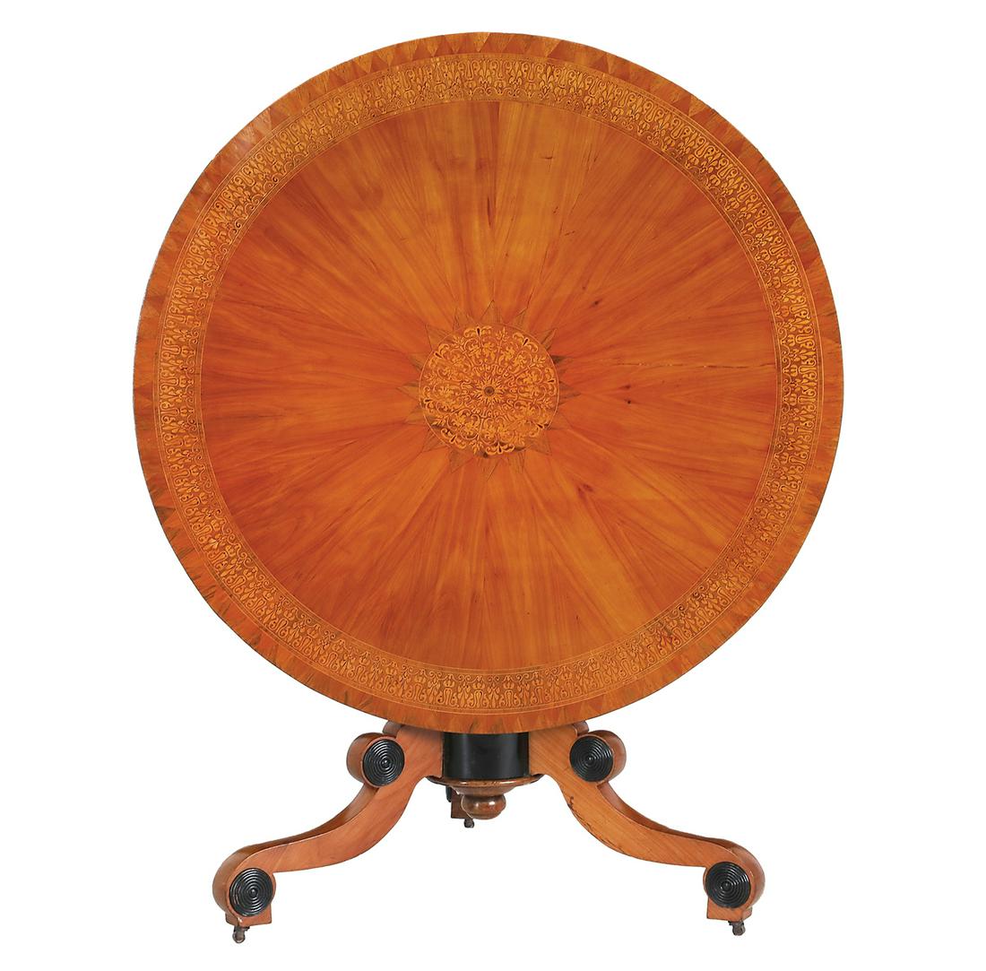 Biedermeier Marquetry-Inlaid Tilt-Top Table (1 of 2)