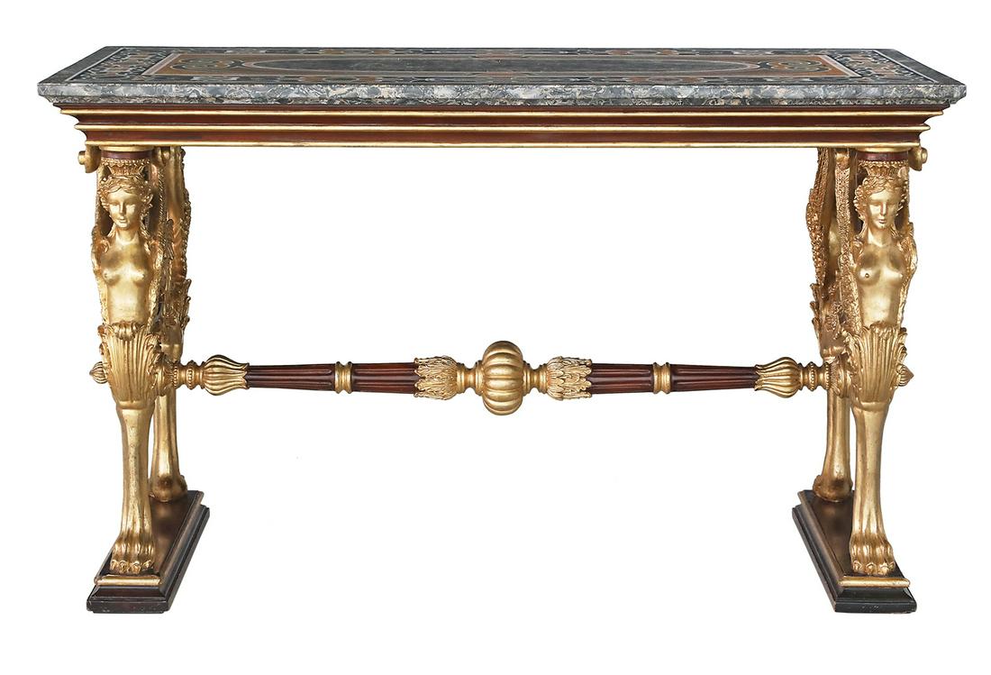 Egyptian Revival Pietra Dura Center Table (1 of 5)