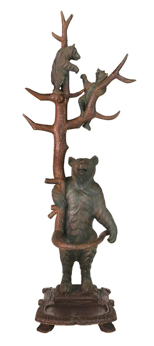 Black Forest-Style Polychromed Bear Hall Tree (1 of 6)