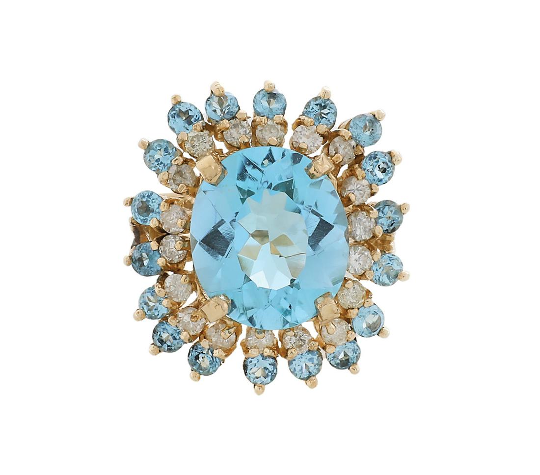 Blue Topaz and Diamond Ring (1 of 2)