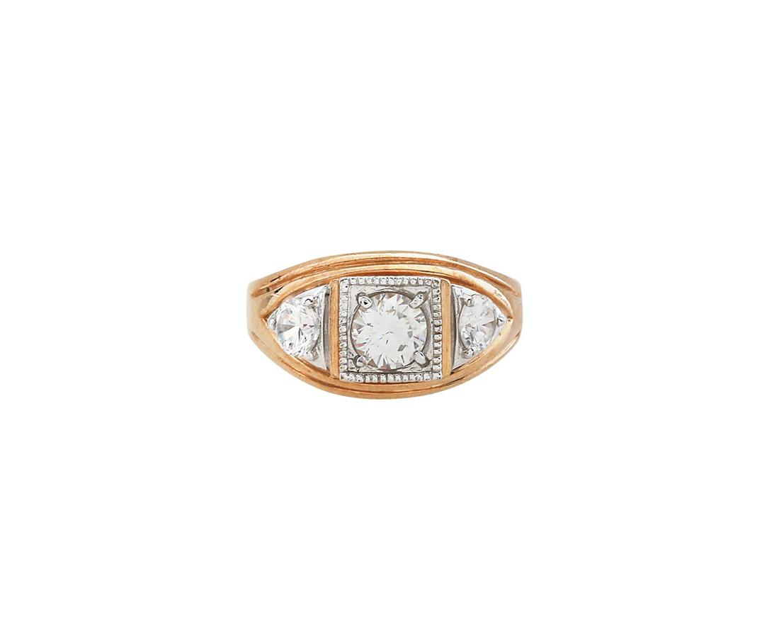 Gentleman's Three-Stone Diamond Ring (1 of 2)