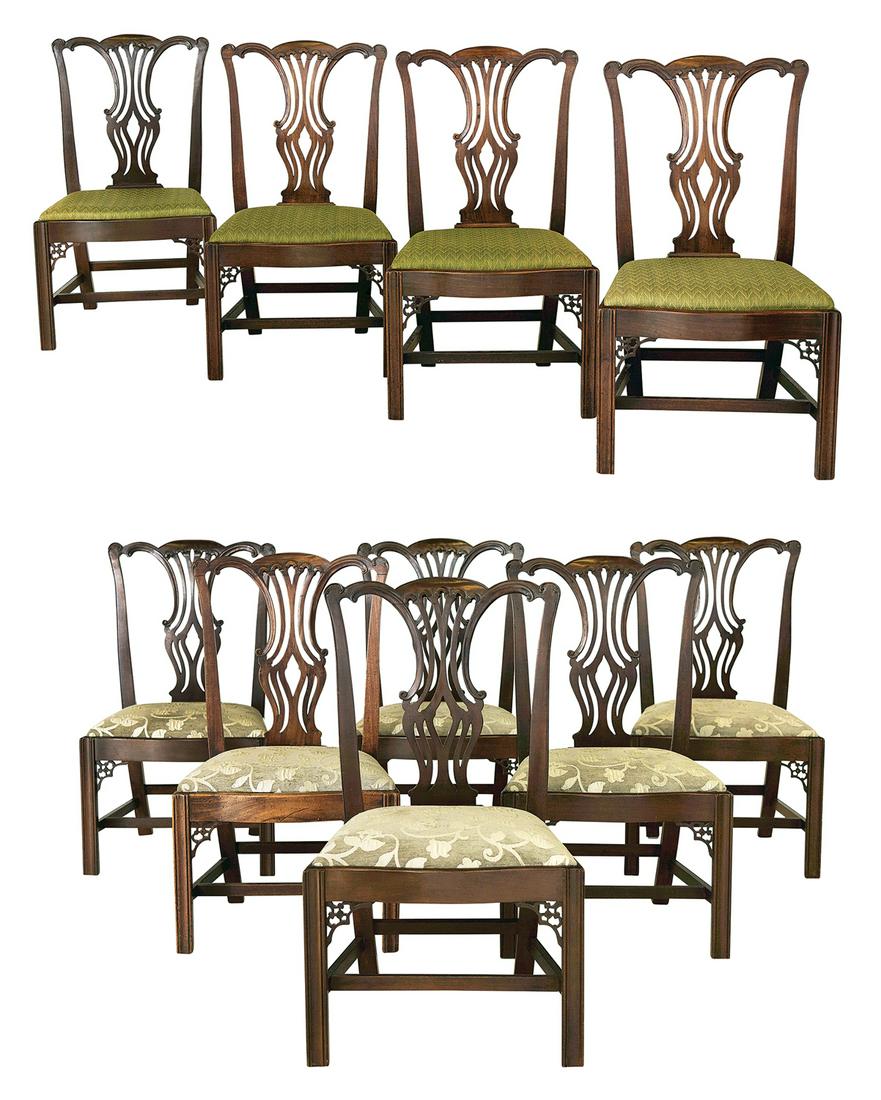 Ten George III and Later Mahogany Dining Chairs (1 of 3)