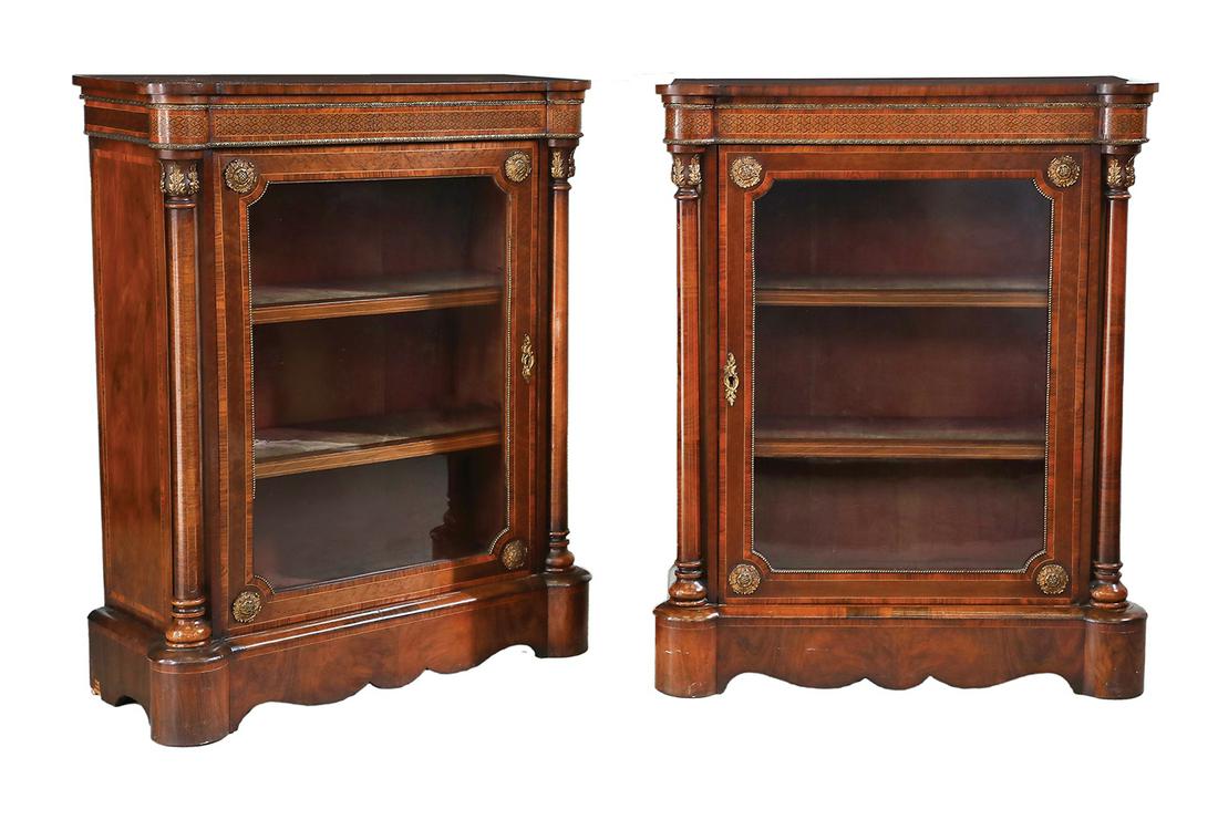 Pair of Victorian Walnut Cabinets (1 of 3)