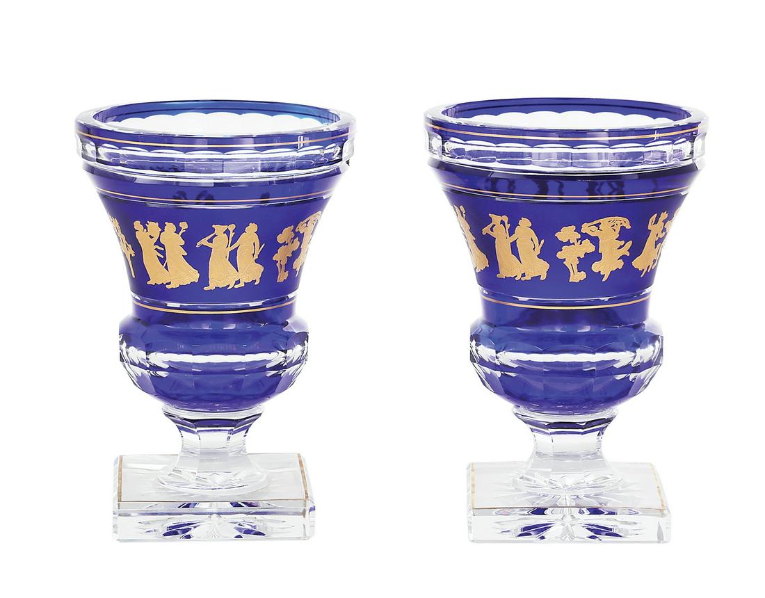 Pair of Val St. Lambert "Dans de Flore" Urns (1 of 3)