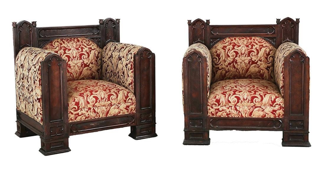 Pair of American Gothic Revival-Style Armchairs (1 of 2)