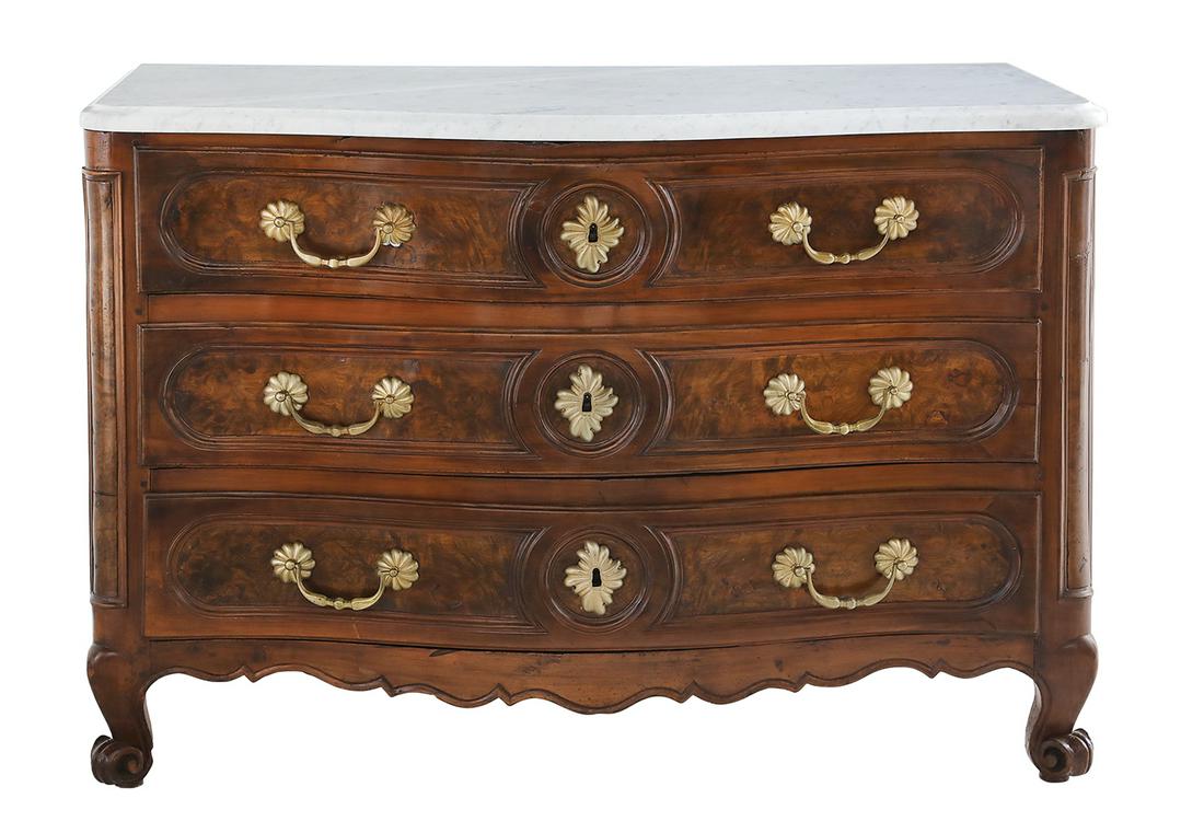 Regence Walnut and Marble-Top Commode (1 of 3)