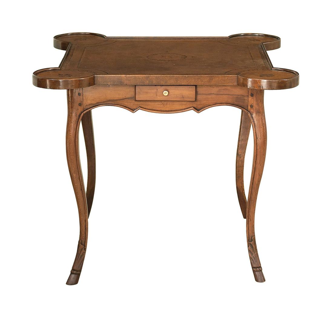 Provincial Louis XV-Style Fruitwood Games Table (1 of 2)