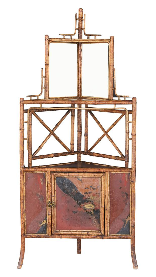 Anglo-Colonial Bamboo Corner Etagere (1 of 2)