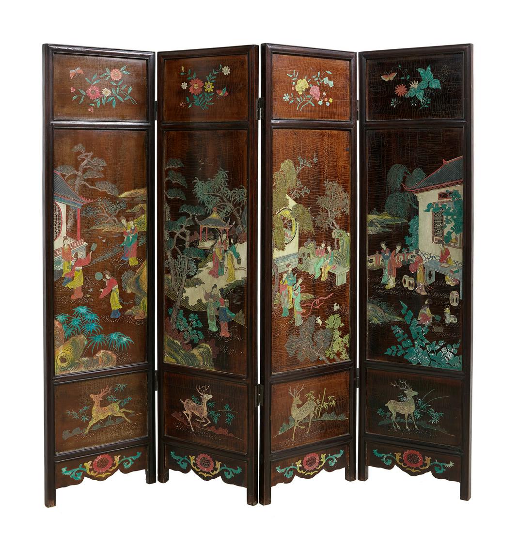 Chinese Four-Panel Coromandel Screen (1 of 2)