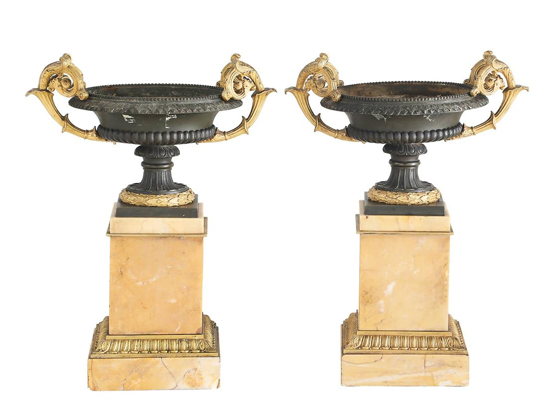 French Patinated and Parcel-Gilt Garniture Urns (1 of 2)